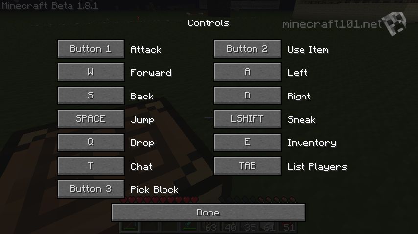 minecraft controls for mac mouse